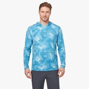 Fair Harbor Blue Glow Long SeaBreeze Lightweight UPF 50 Hoodie Mens Large